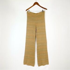 L SPACE NWT Encinitas Stripe Pant High Waisted Rainbow Rib Wide Leg Stretch Sz M